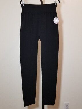 Moral Society Plus Womens Fleece Lined Black Legging Loungwear‎ Active Gym NWT